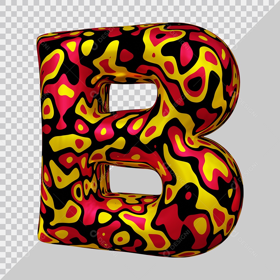 Elemento 3D Para Composição Letra B Colorida PSD