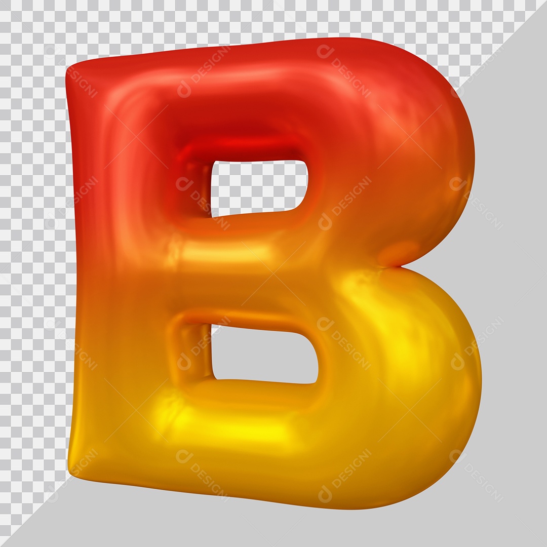 Elemento 3D Para Composição Letra B PSD