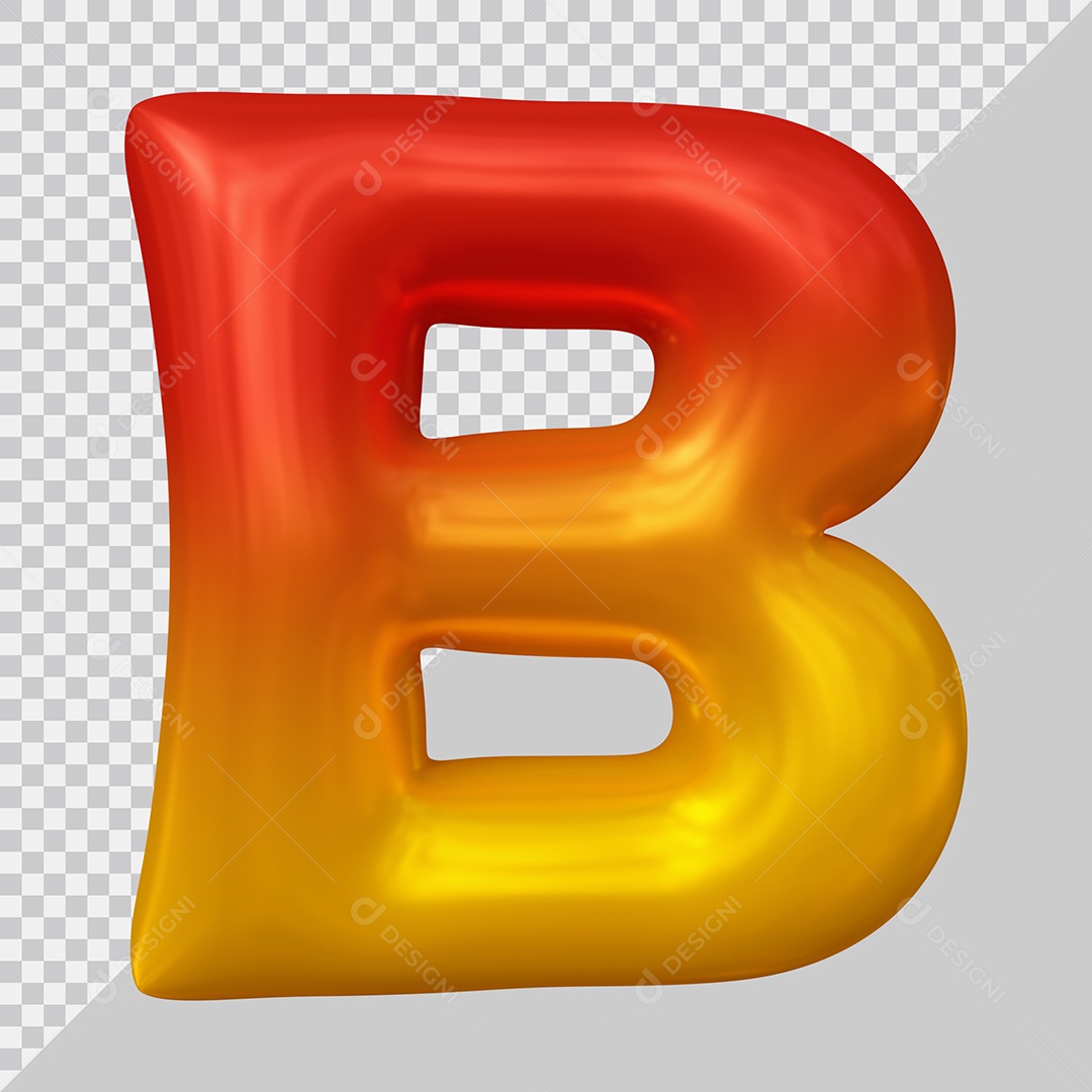 Elemento 3D Para Composição Letra B PSD