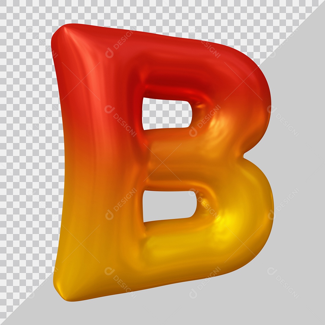 Elemento 3D Para Composição Letra B PSD