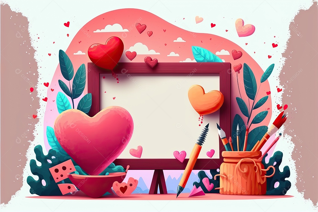 Fundo de banner para venda com ilustração de dia dos namorados