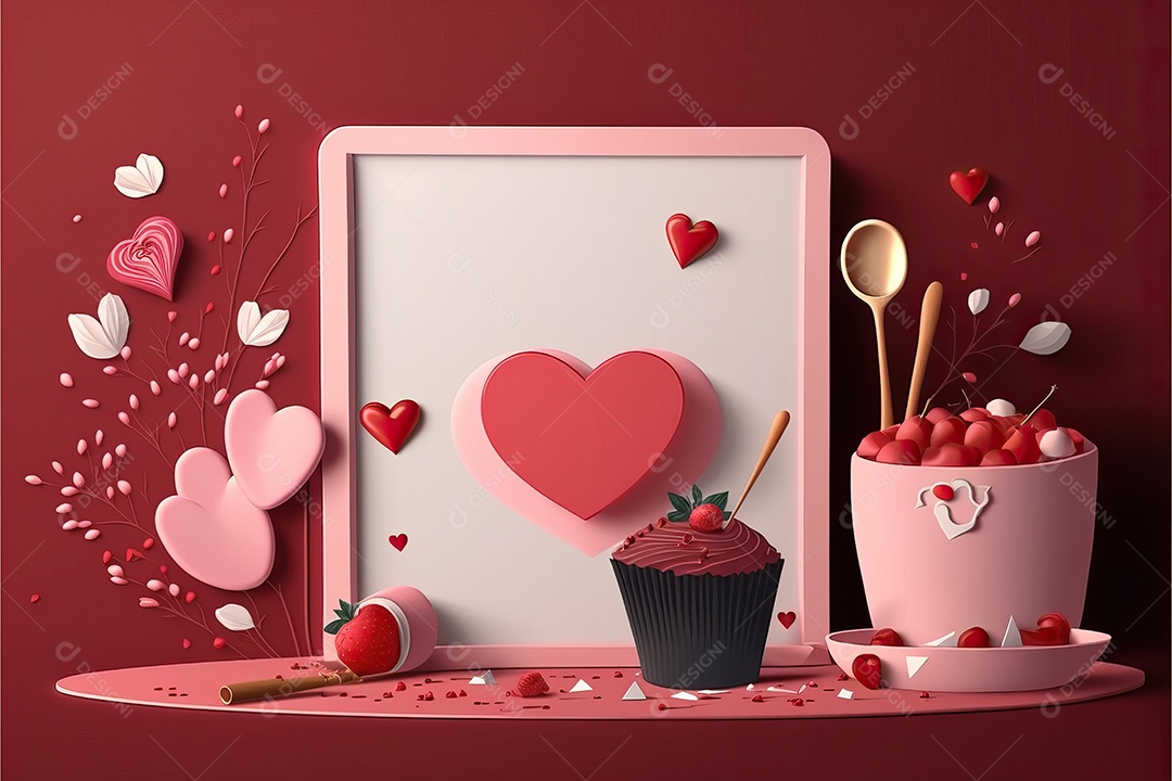 Fundo de banner para venda com ilustração de dia dos namorados