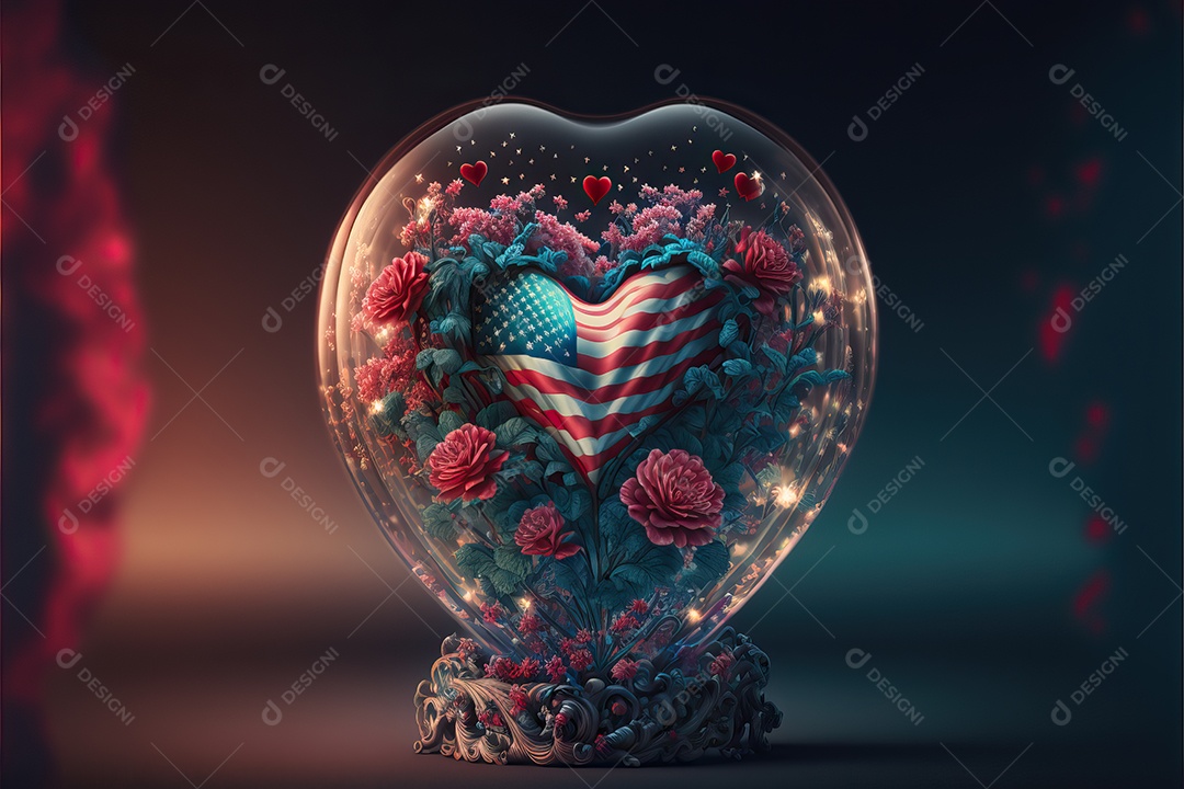 Fundo com ilustração de papel de parede para dia dos namorados