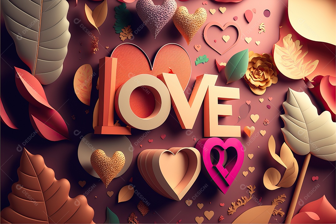 Fundo da bandeira com ilustração para o dia dos namorados escrito