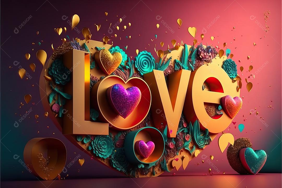 Fundo da bandeira com ilustração para o dia dos namorados escrito