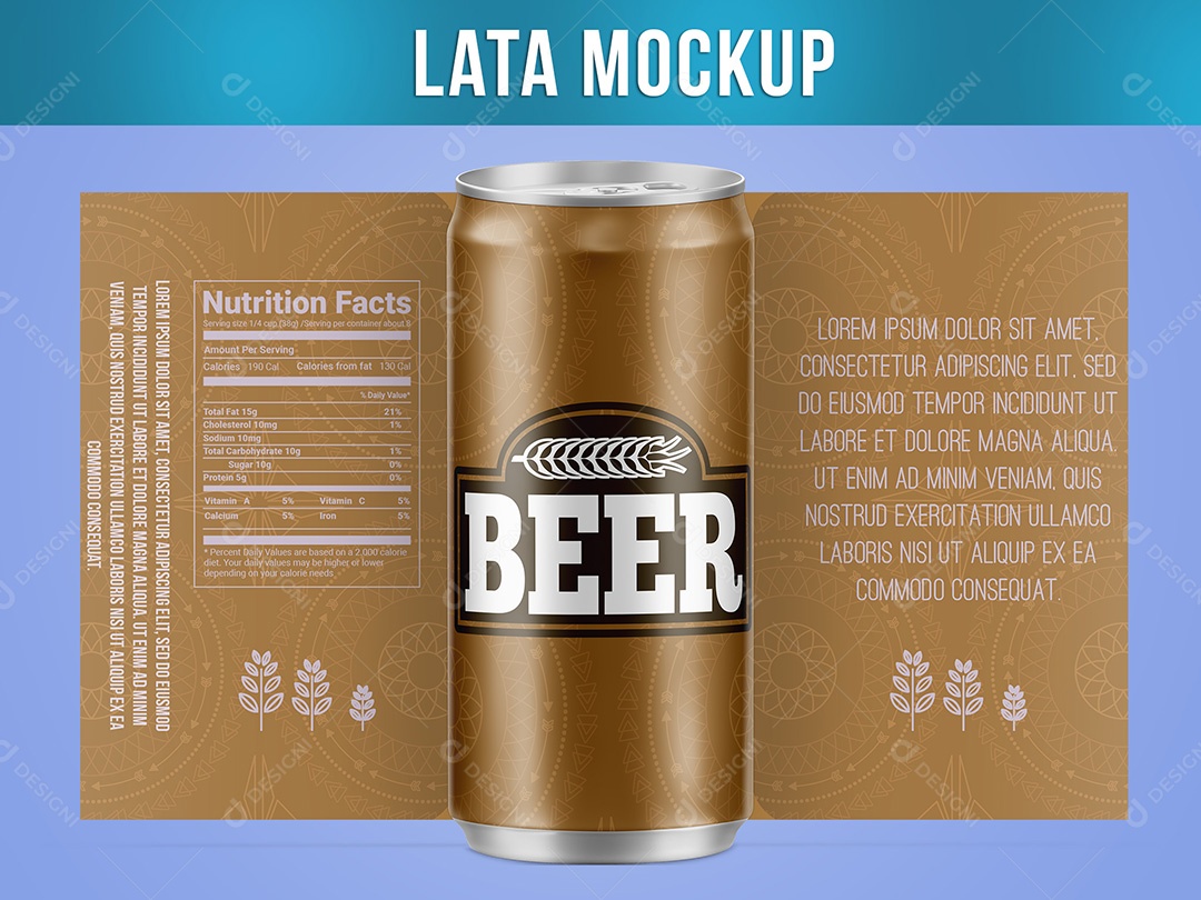 Lata Mockup Bebida 220ML Gotas PSD