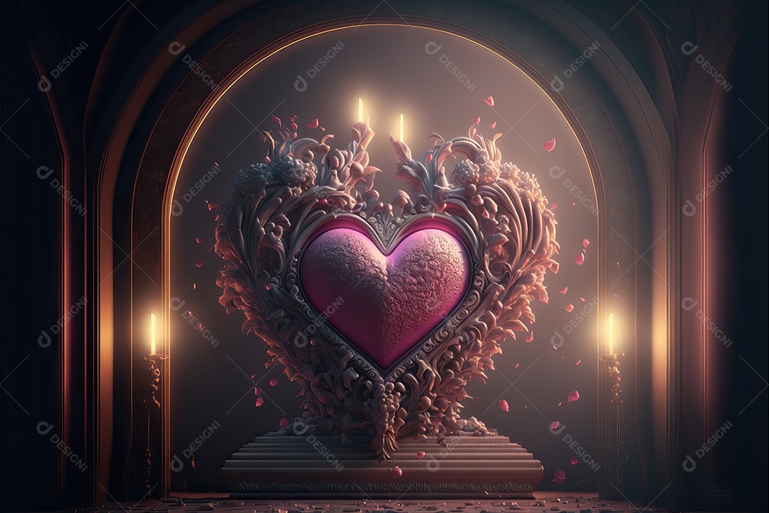 Fundo com ilustração de papel de parede para dia dos namorados