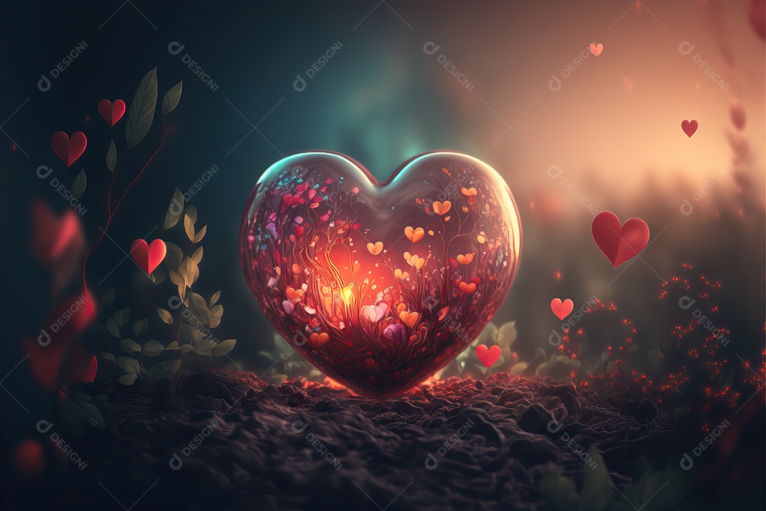 Fundo com ilustração de papel de parede para dia dos namorados