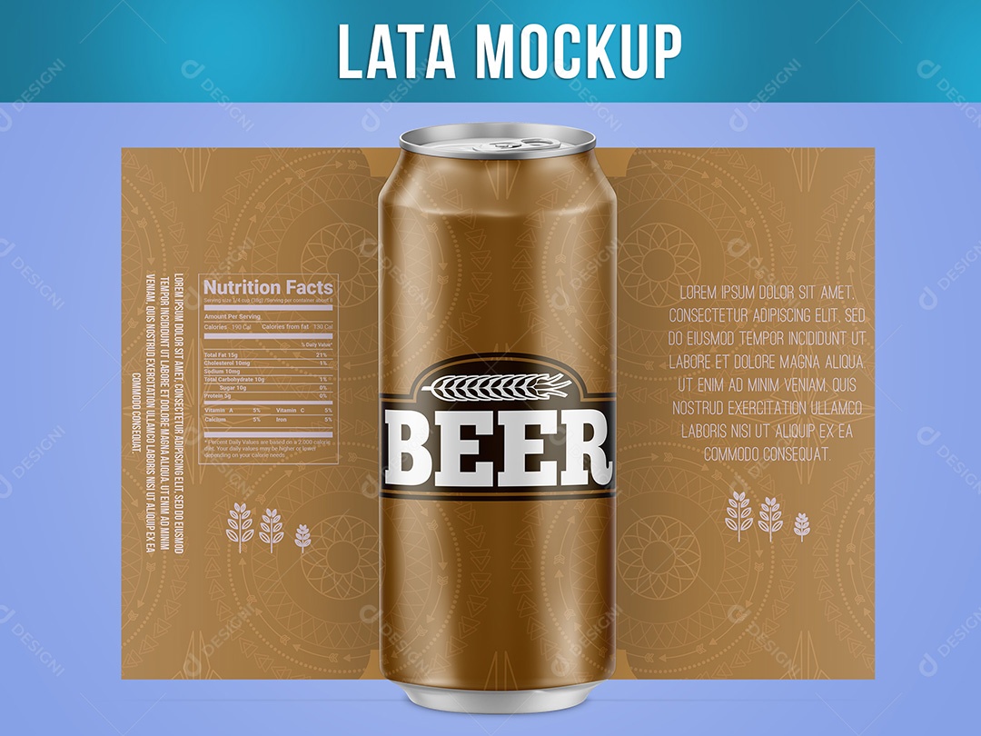 Lata Mockup Bebida 473ML Gotas PSD