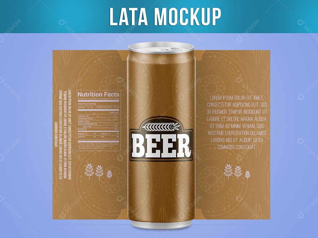 Lata Mockup Bebida 473ML Gotas PSD