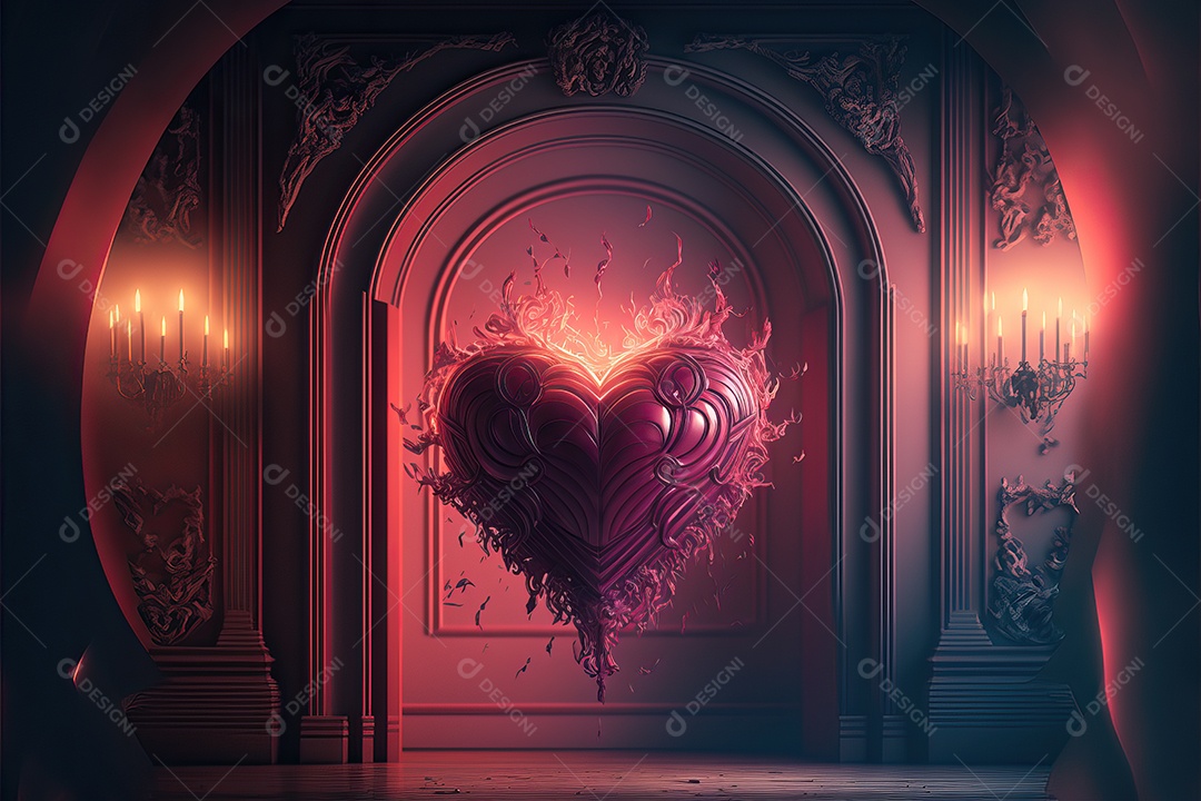 Fundo com ilustração de papel de parede para dia dos namorados