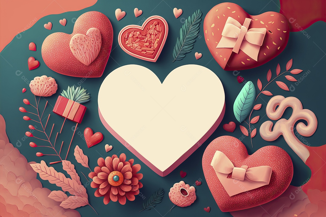 Fundo de banner para venda com ilustração de dia dos namorados