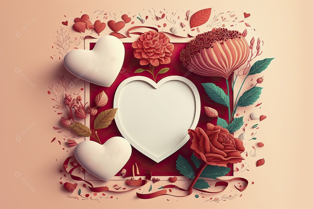 Fundo de banner para venda com ilustração de dia dos namorados