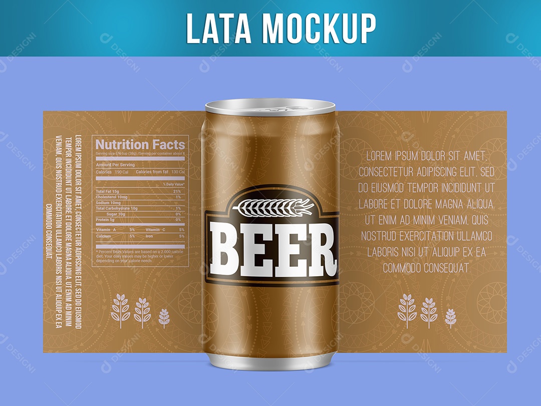 Lata Mockup Bebida 220ml Gotas PSD