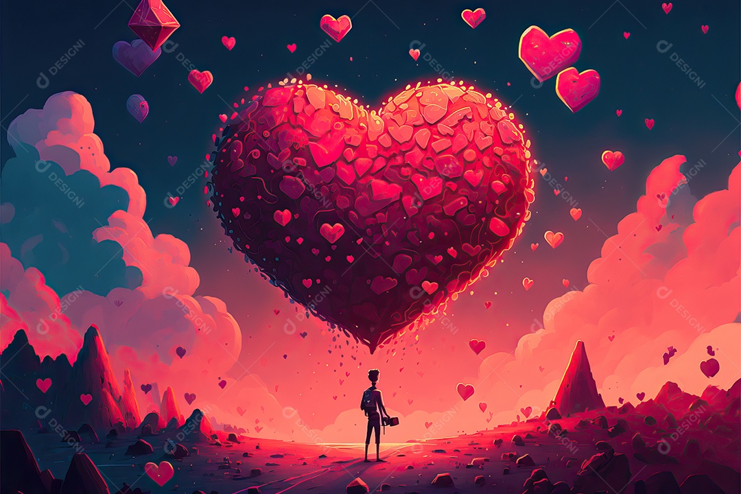 Ilustração de recorte de papel de dia dos namorados com lindo casal