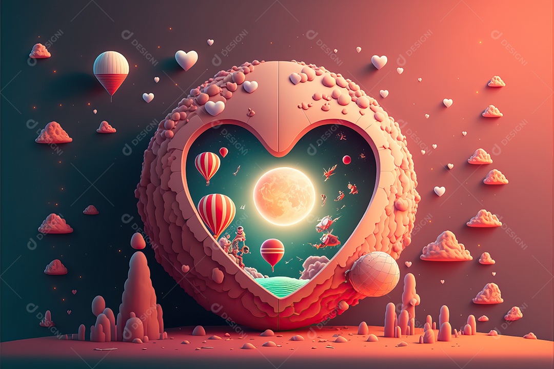 Ilustração de recorte de papel de dia dos namorados com lindo casal