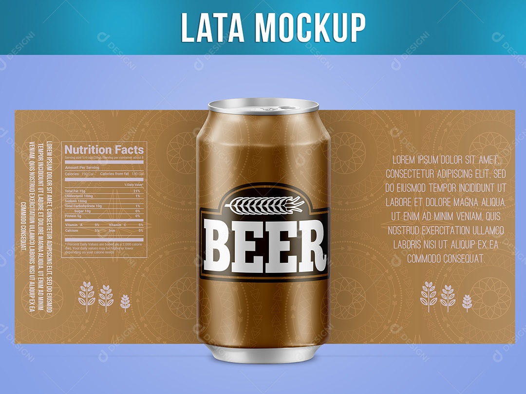 Lata Mockup Bebida 350ML Gotas PSD