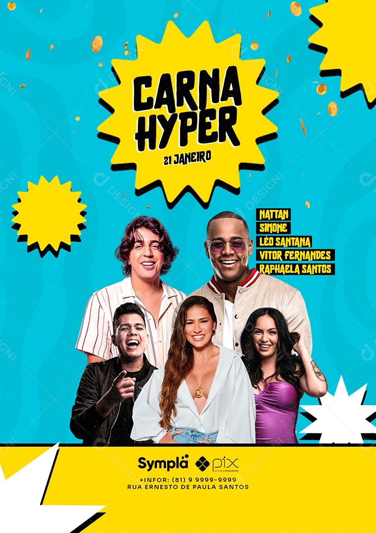 Carna Hype Flyer Carnaval Social Media PSD Editável