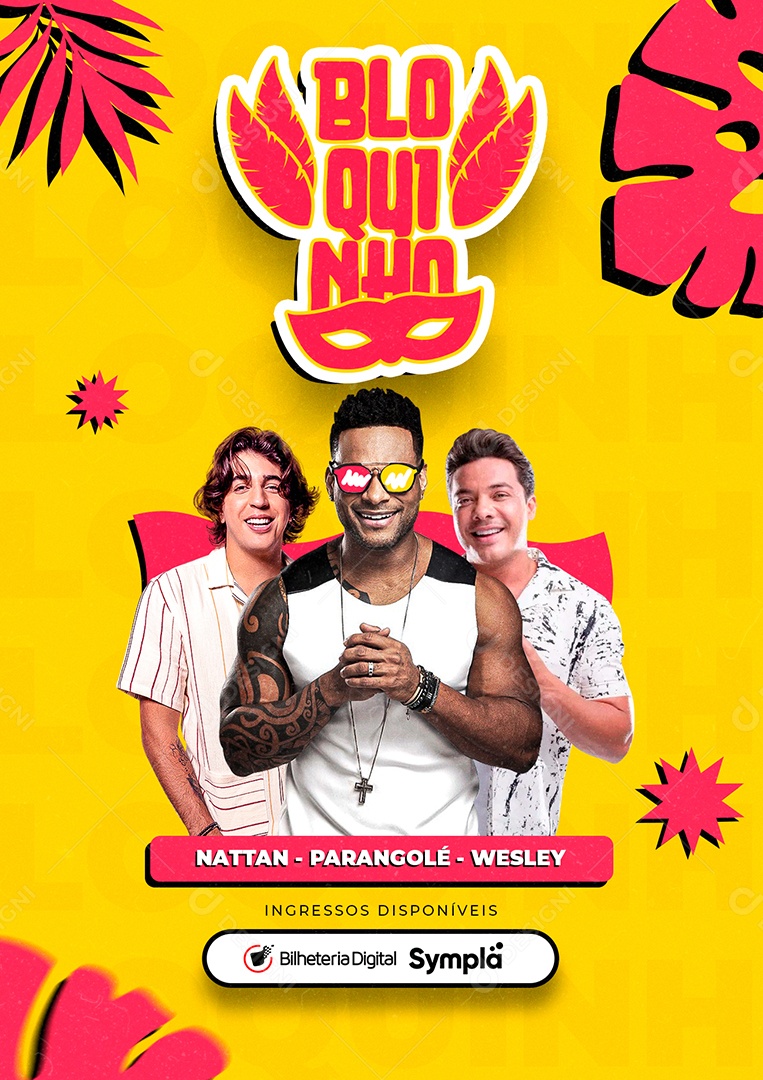 Bloquinho Carnaval Nattan Wesley Safadão Parangolé Flyer Social Media PSD Editável