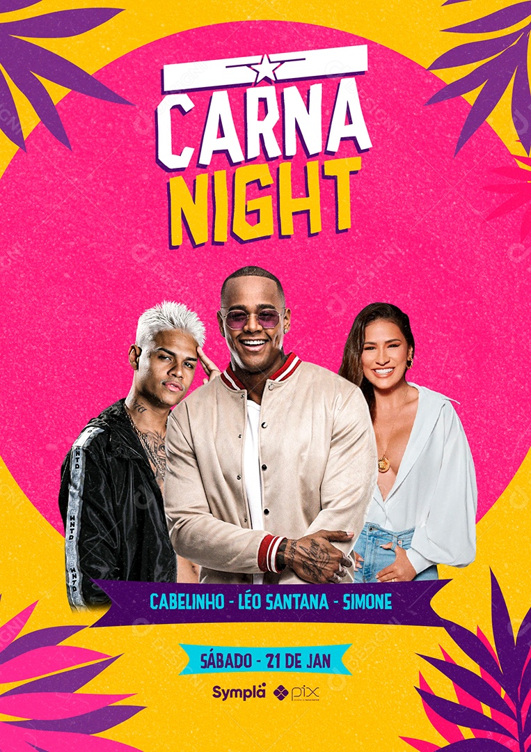 Carna Night Carnaval Flyer Social Media PSD Editável