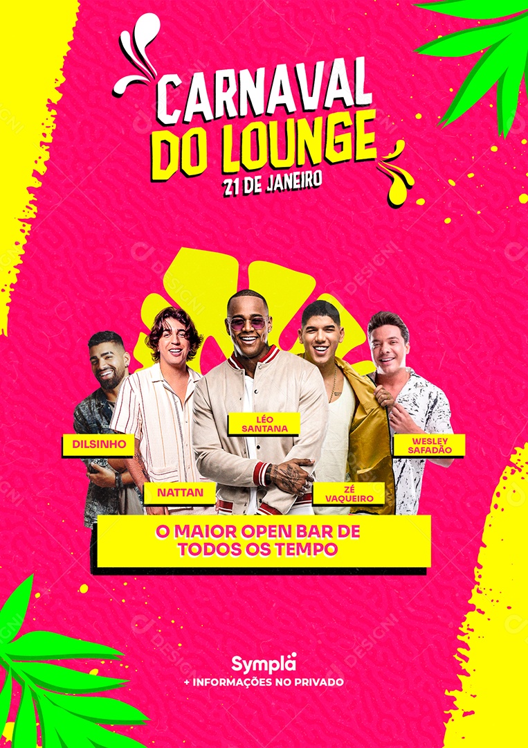 Carnaval do Lounge Flyer Social Media PSD Editável