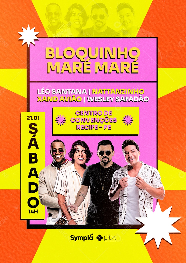 Bloquinho Maré Maré Flyers Social Media PSD Editável