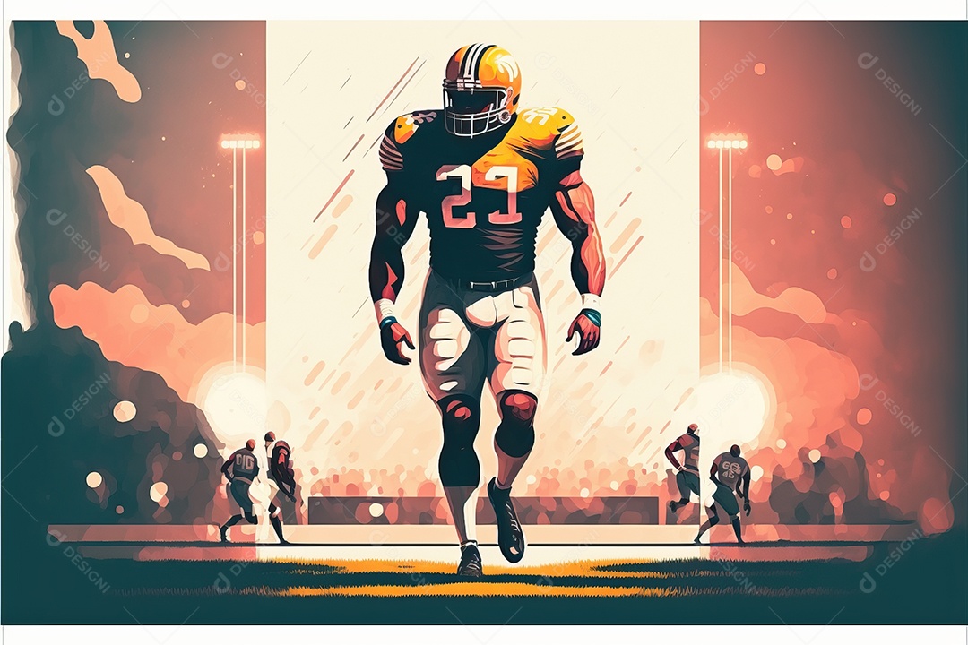 Pôster e papel de parede com tema de futebol americano para o Super Bowl