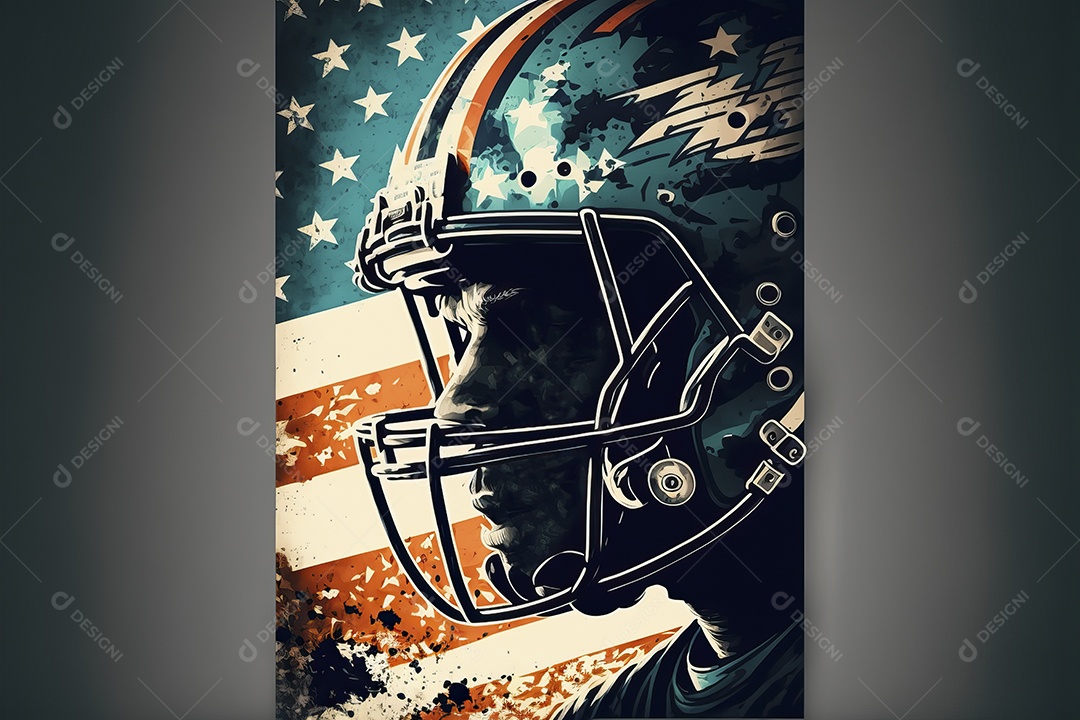 Pôster e papel de parede com tema de futebol americano para o Super Bowl