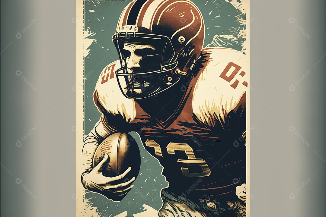 Pôster e papel de parede com tema de futebol americano para o Super Bowl