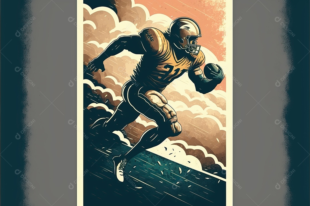 Pôster e papel de parede com tema de futebol americano para o Super Bowl