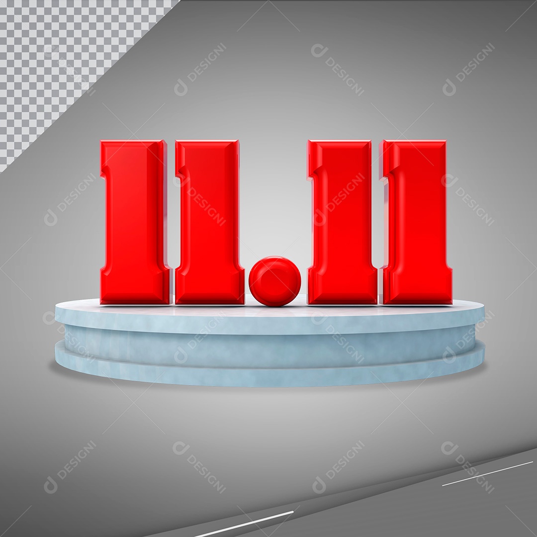 Elemento 3D 11.11 Novembro PSD Para Composição