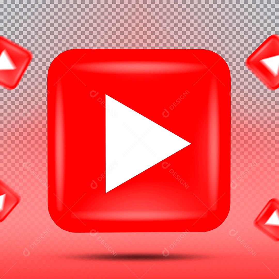 Ícone 3D YouTube PSD Para Composição