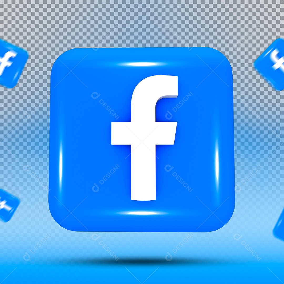 Ícone 3D Facebook PSD Para Composição