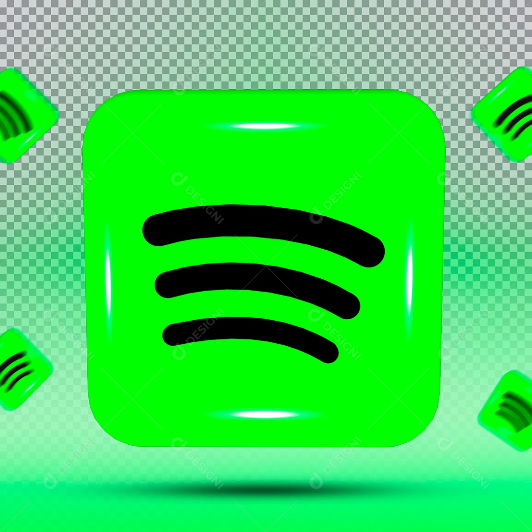 Ícone 3D SpotIfy PSD Para Composição