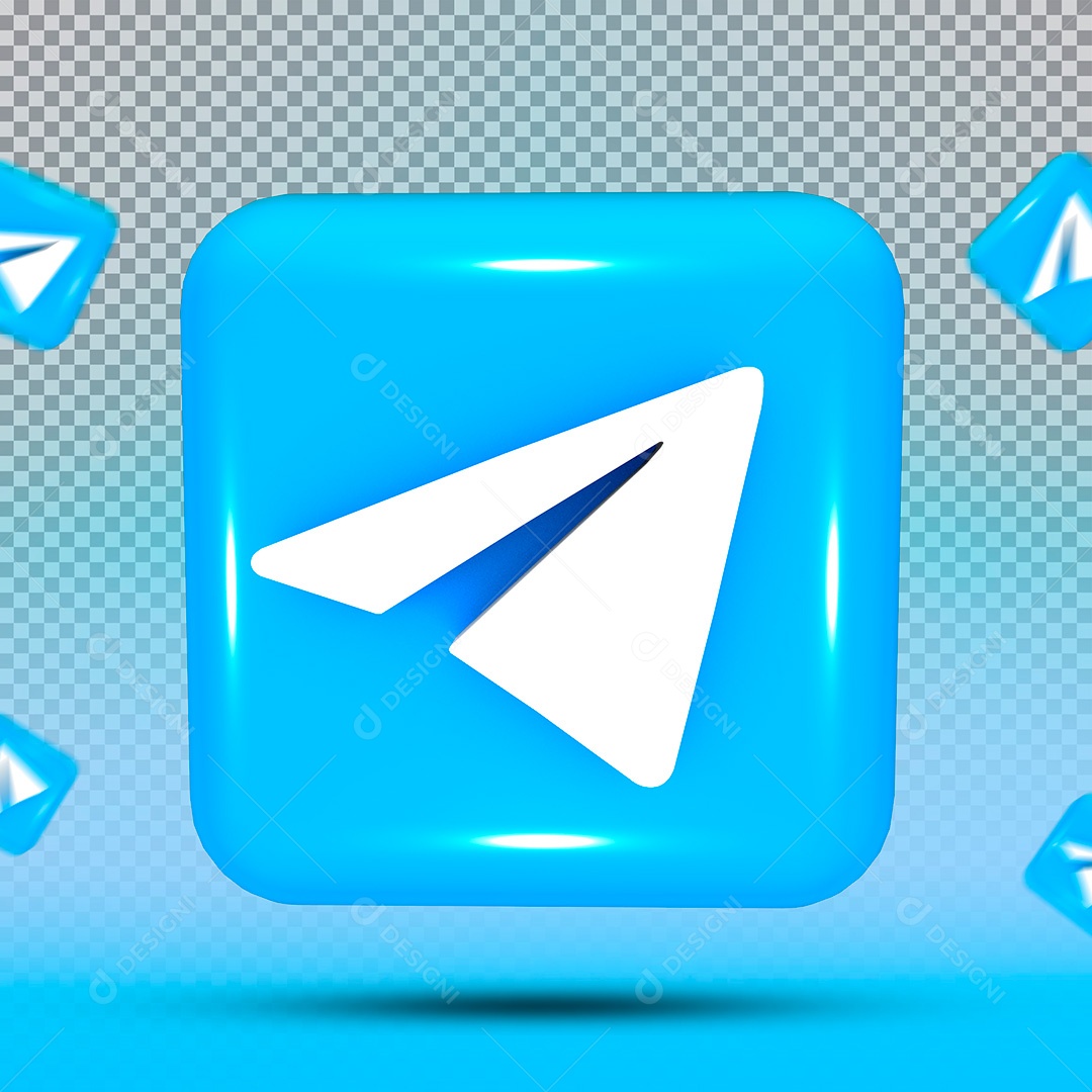 Ícone 3D Telegram PSD Para Composição