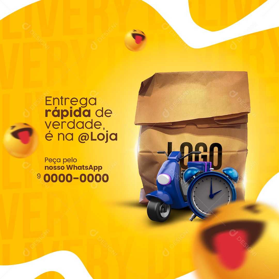 Entrega Rápida de Verdade é na Loja Delivery Social Media PSD Editável