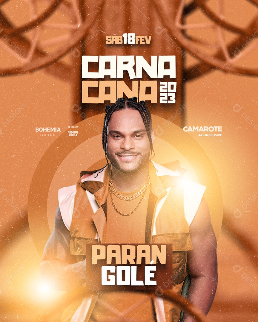 Carna Cana Parangolé Flyer de Carnaval Social Media PSD Editável