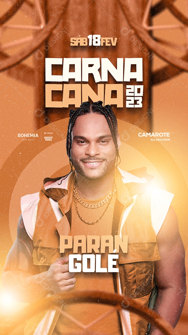 Story Carna Cana Parangolé Flyer de Carnaval Social Media PSD Editável