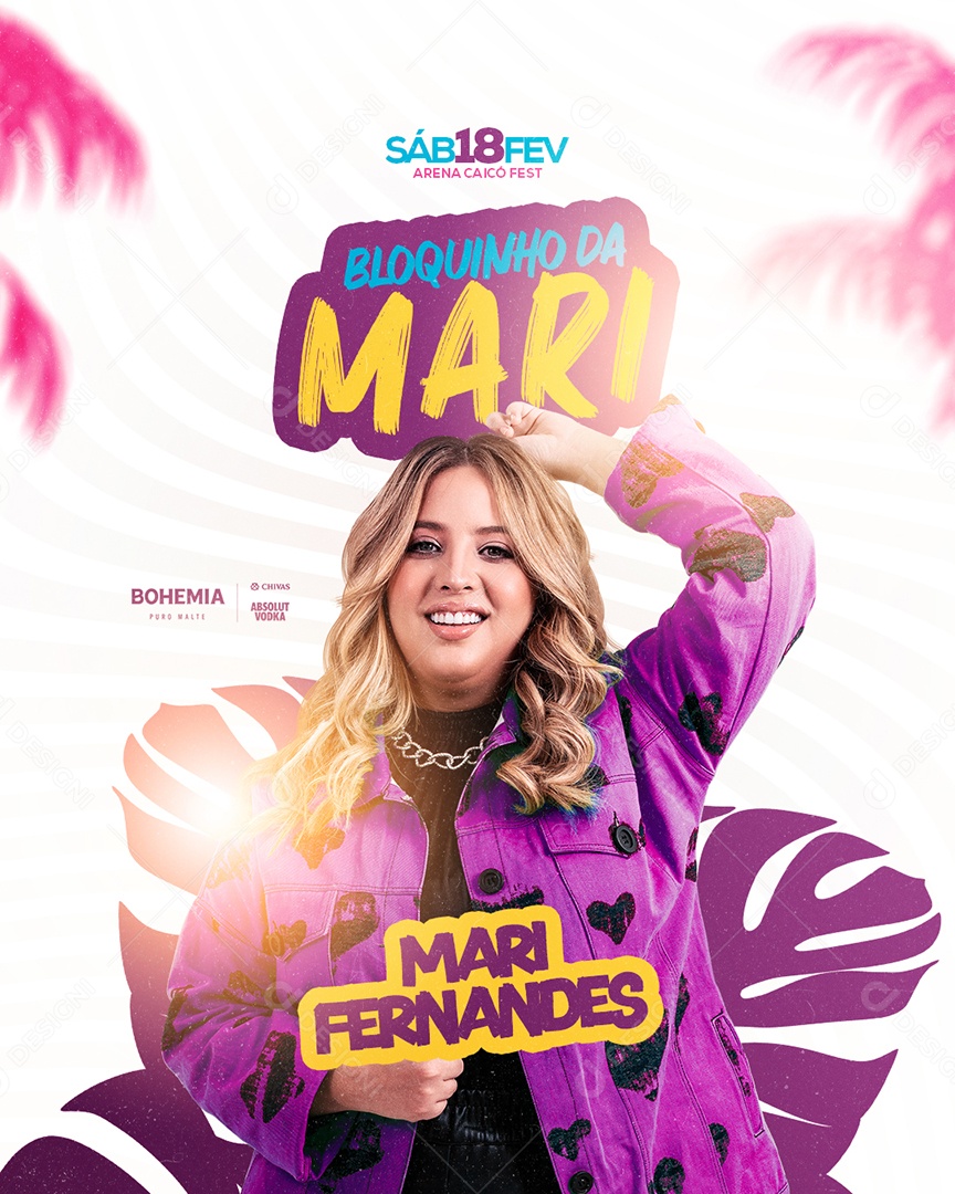 Bloquinho da Mari Flyer de Carnaval Social Media PSD Editável