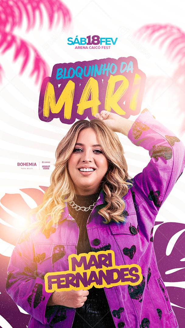 Story Bloquinho da Mari Flyer de Carnaval Social Media PSD Editável