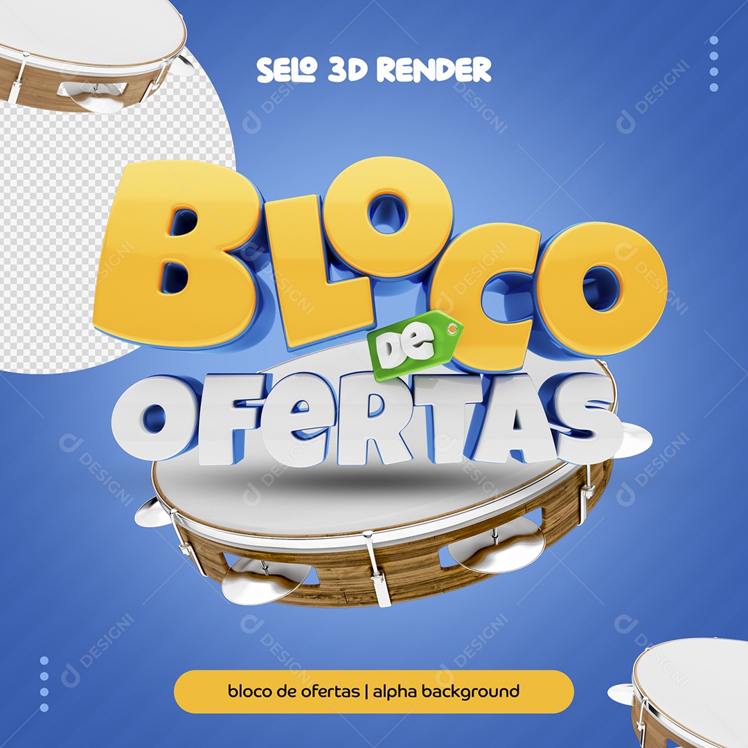 Selo 3D Para Composição Bloco de Ofertas PSD