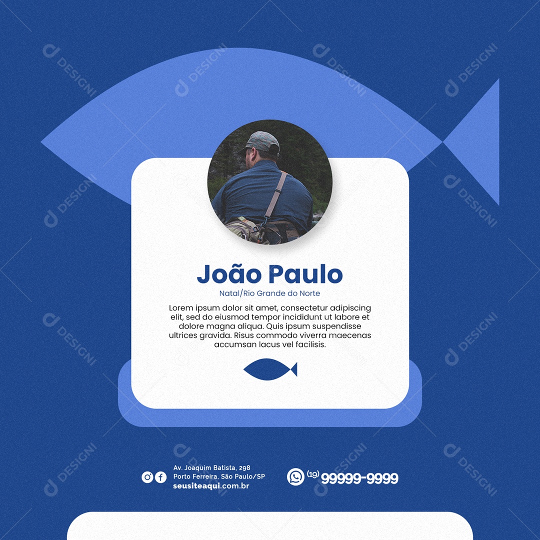 Feedback João Paulo Loja de Equipamentos de Pesca Social Media PSD Editável