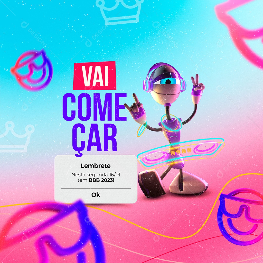 Post Big Brother Brasil Lembrete Vai Começar Social Media PSD Editável