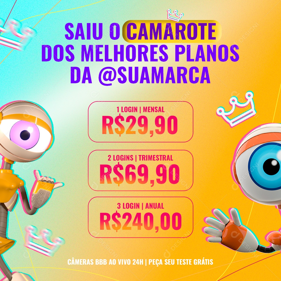 Saiu o Camarote Dos Melhores Planos Venha Conferir Social Media PSD Editável