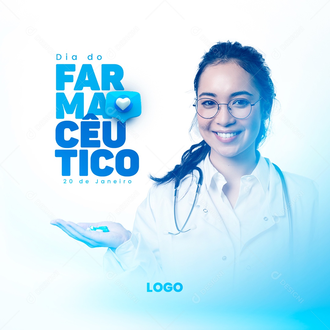 Dia do Farmacêutico 20 de Janeiro Social Media PSD Editável