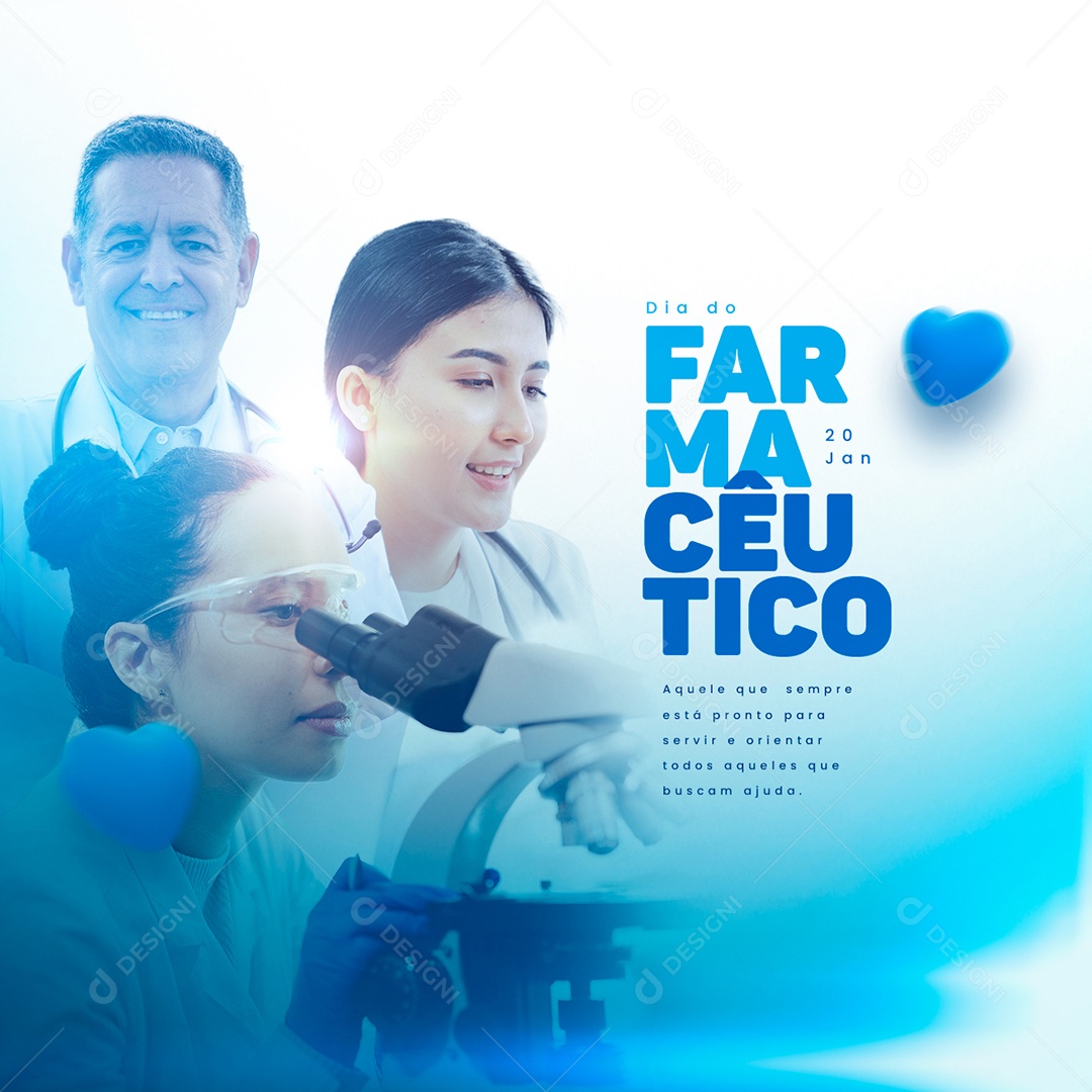 Dia do Farmacêutico 20 de Janeiro Social Media PSD Editável