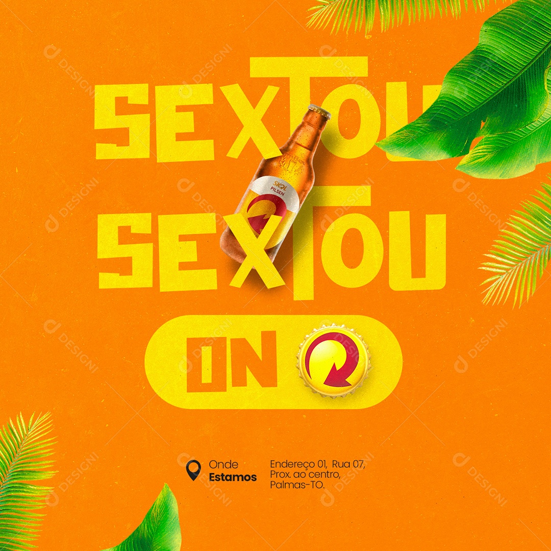 Sextou On Skol Cervejaria Social Media PSD Editável