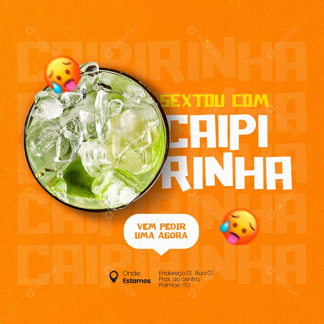 Sextou com Caipirinha Cervejaria Social Media PSD Editável