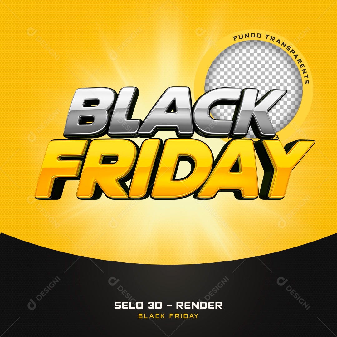 Selo 3D Black Friday Para Composição PSD