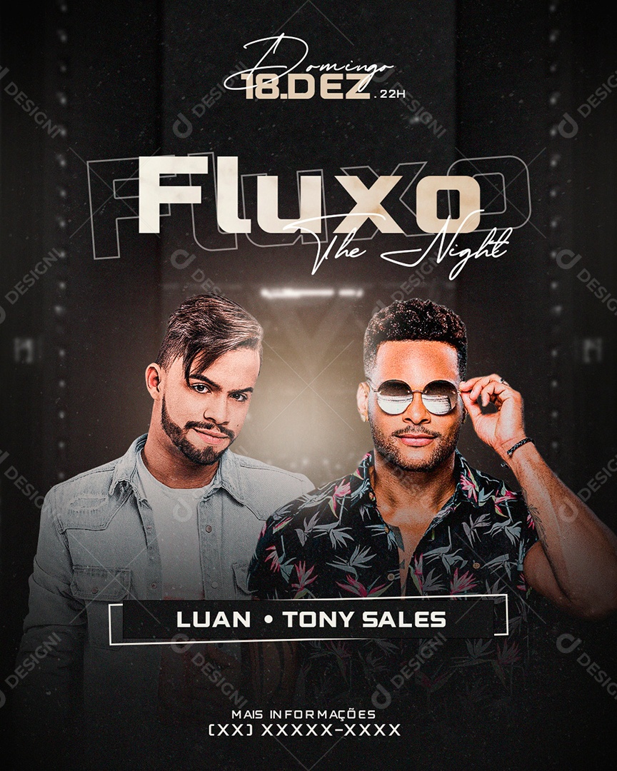 Post Flyer Fluxo The Night Social Media PSD Editável